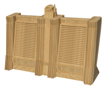 Load image into Gallery viewer, 3D printable reinforced sci-fi colony outer wall featuring industrial supports, vented wall panels and detailed futuristic exterior architecture.