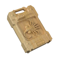 Load image into Gallery viewer, A beige plastic toy or accessory case with a handle, featuring a raised scorpion design on the front, isolated on a white background.