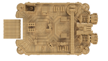 Load image into Gallery viewer, 3d printable sci fi terrain aliens covenant lander large ship platform with cargo for sci fi games1 stl top view