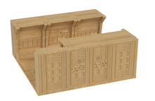 Load image into Gallery viewer, Two miniature terrain pieces or panel sets in a light tan wood-grain finish, shown on a plain white background.