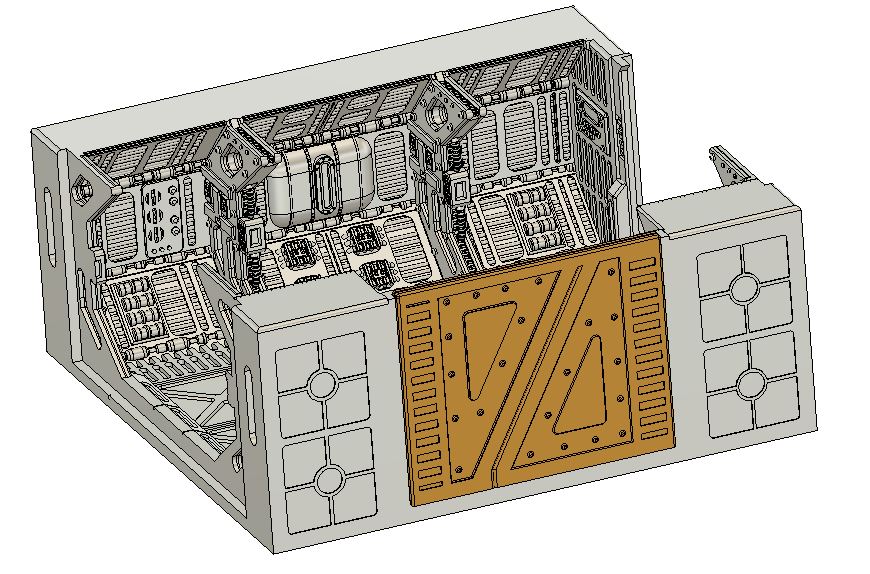 Technical Corridor - Straight 1 Door | Modular Sci-Fi Corridor Terrain ...
